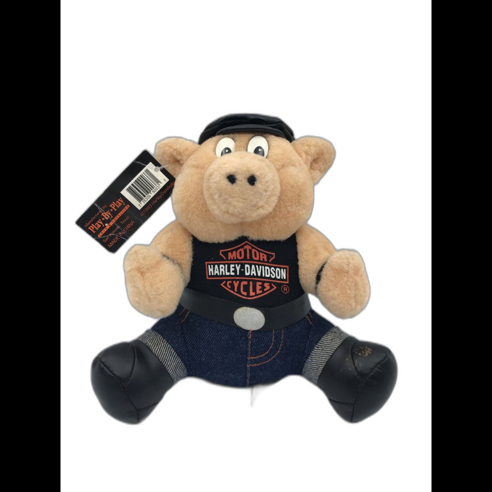 Vtg 1993 Harley Davidson MotorCycles Stuffed Plush 6 in Biker Pig by Play byPlay